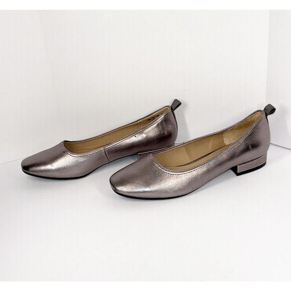 LifeStride Cameo Ballet Flat Pewter Slip On Comfort Low Block Heel Office 8.5 - Picture 1 of 16